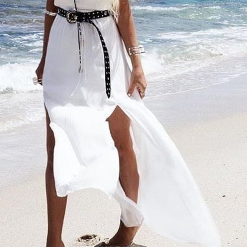 Revolve X Lost In Lunar White Maxi Skirt Boho / XS